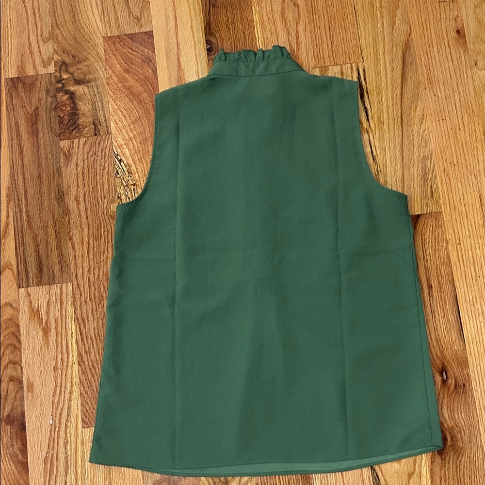 J. Crew Green Sleeveless Blouse - Picture 3 of 3